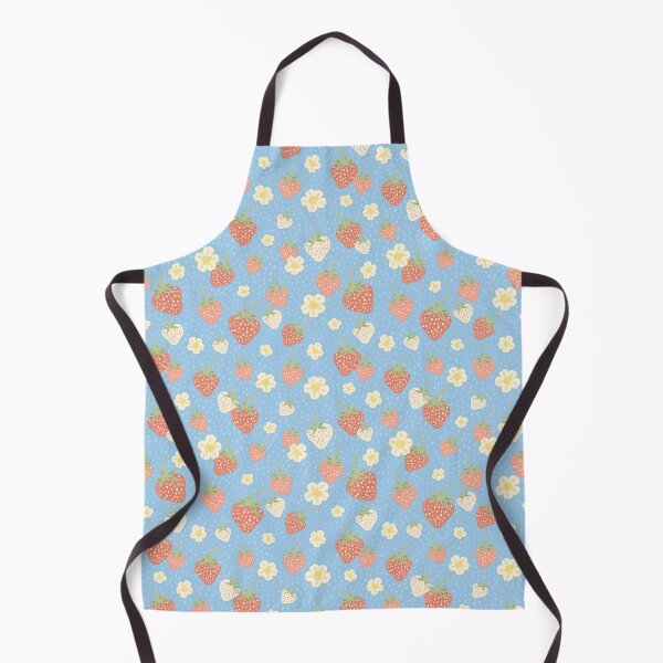 Item preview, Blue floral strawberry summer picnic pattern designed and sold by Patternandflow.