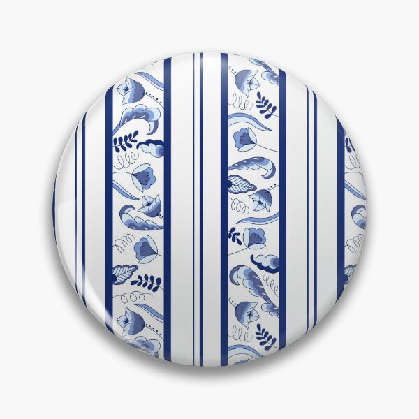 Item preview, Jurassic Delft in Blue - Floral Stripes designed and sold by mikaelaK.