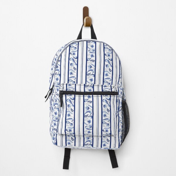 Item preview, Jurassic Delft in Blue - Floral Stripes designed and sold by mikaelaK.