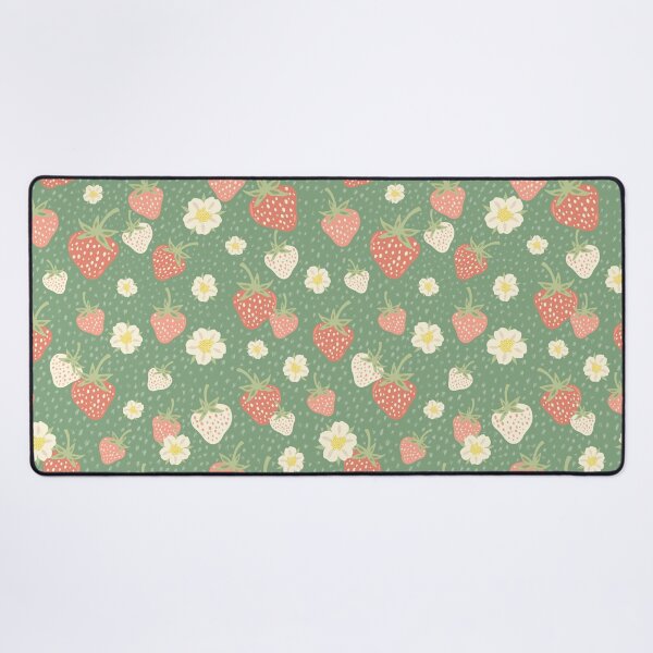 Item preview, Sage green floral strawberry summer picnic pattern  designed and sold by Patternandflow.