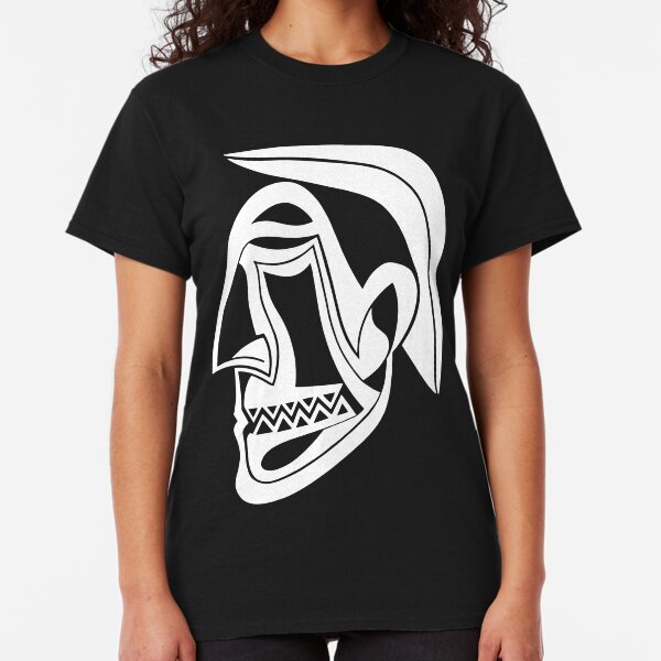 Maske Totem Krieger weiss Classic T-Shirt