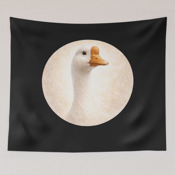 Item preview, Goose Personality Portrait – Soft Cream Circle Farm Animal Art designed and sold by TheJoyfulPen.
