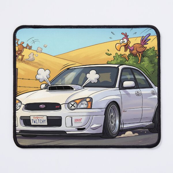 Item preview, White Subaru Impreza Cartoon designed and sold by Racing Art Store.