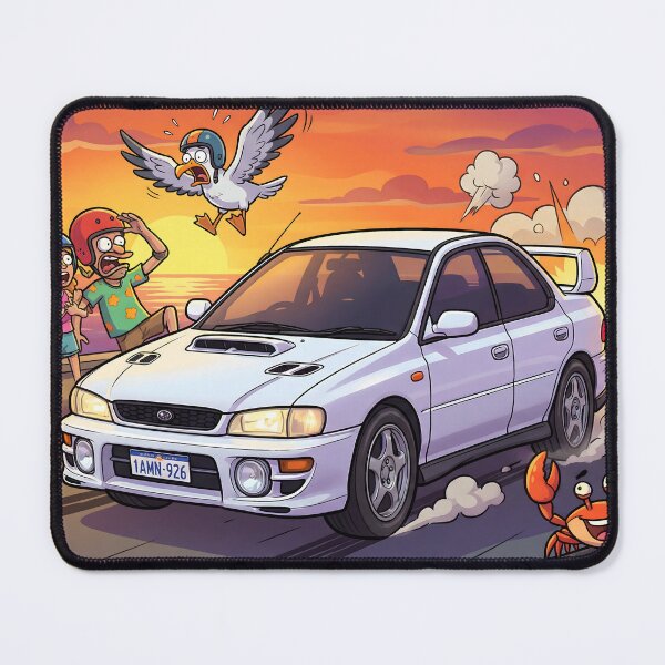 Item preview, White Subaru Impreza Cartoon designed and sold by Racing Art Store.