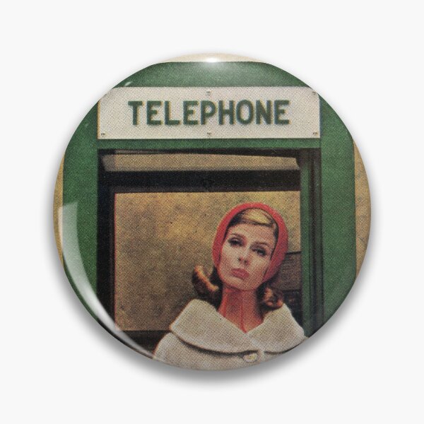 Item preview, Mod Woman at Telephone Booth in Winter designed and sold by The Sticker Bureau.