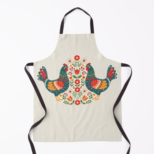 Item preview, Flower Patterned Chickens in Decorative Motifs – Scandinavian Folk Art by heidiannemorris © designed and sold by FOLK ART FUSION by heidiannemorris.