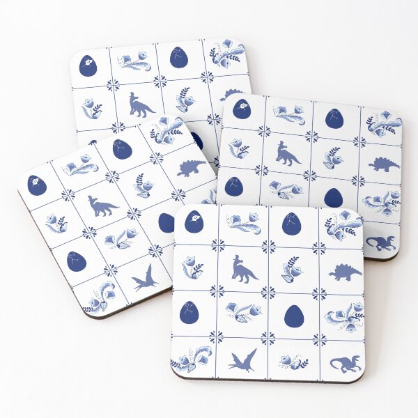 Item preview, Jurassic Delft in Blue - Tiles designed and sold by mikaelaK.