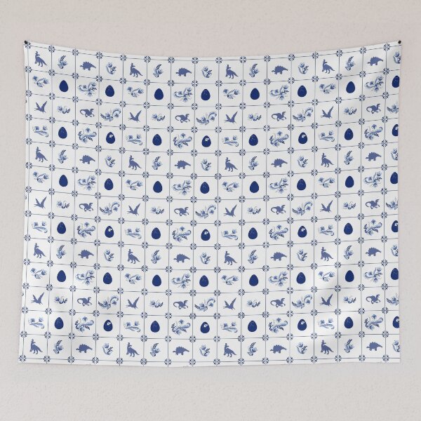 Item preview, Jurassic Delft in Blue - Tiles designed and sold by mikaelaK.