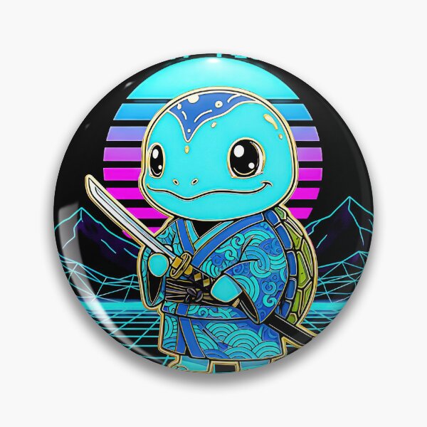 Item preview, Cyber Turtle Samurai Synthwave Retro designed and sold by graphixpolash.