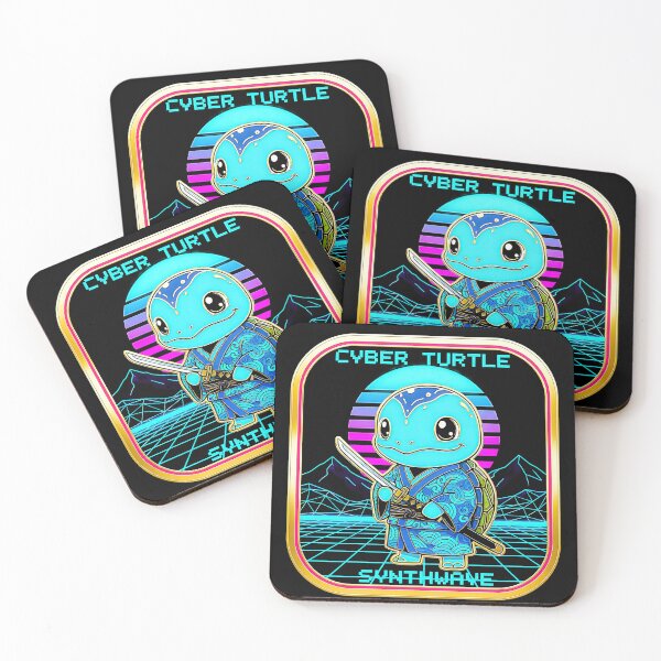 Item preview, Cyber Turtle Samurai Synthwave Retro designed and sold by graphixpolash.