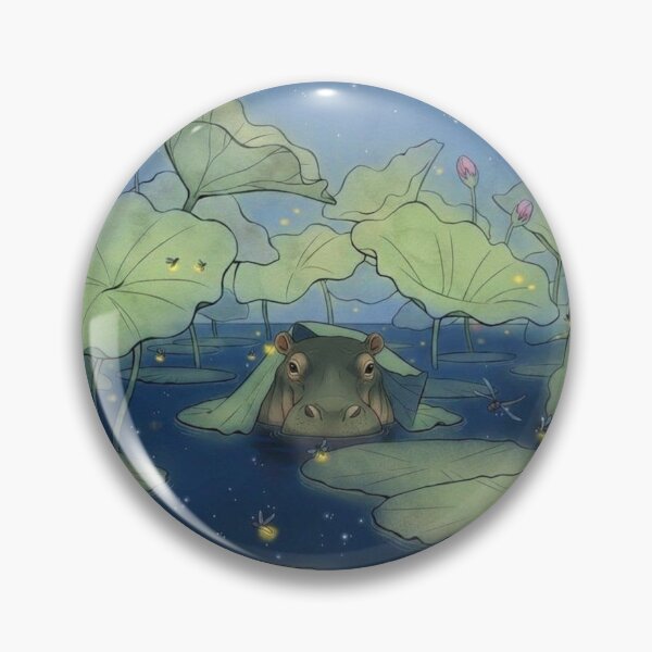 Item preview, Nocturnal Hippopotamus Under the Leaves designed and sold by HeyHas.