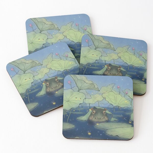 Item preview, Nocturnal Hippopotamus Under the Leaves designed and sold by HeyHas.