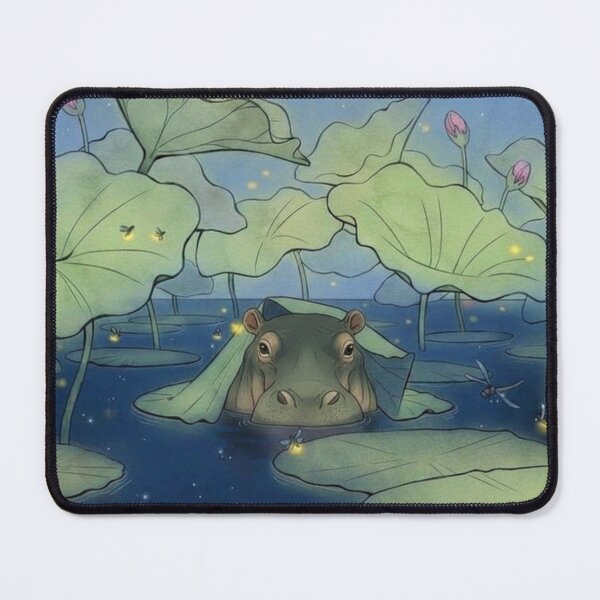 Item preview, Nocturnal Hippopotamus Under the Leaves designed and sold by HeyHas.