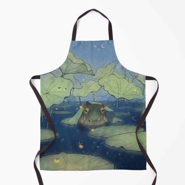 Item preview, Nocturnal Hippopotamus Under the Leaves designed and sold by HeyHas.