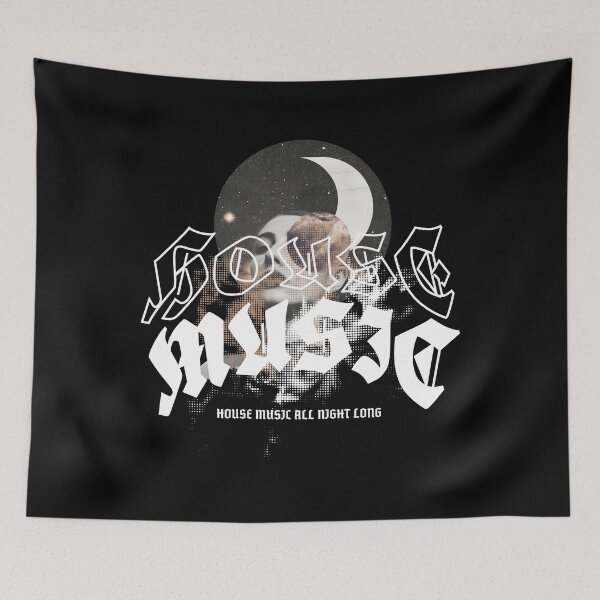 Item preview, HOUSE MUSIC  - Moon House Vibes (White) designed and sold by Discothreadz.