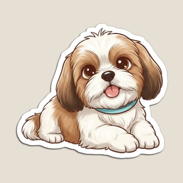 Item preview, Happy Shih Tzu Puppy Sitting Sticker designed and sold by popshock.