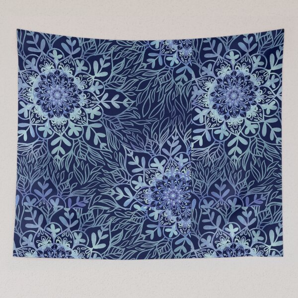 Item preview, Blue floral garden boho designed and sold by Rosebudstudio Halsey.