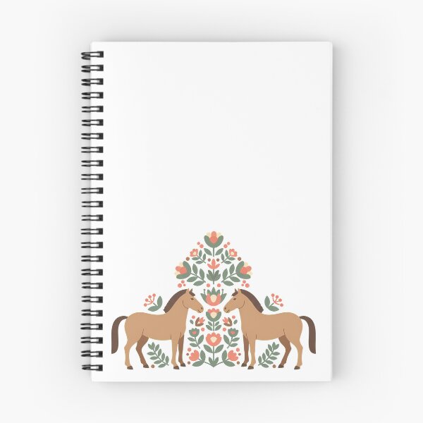 Item preview, Flower Patterned Horses in Decorative Motifs – Scandinavian Folk Art by heidiannemorris © designed and sold by FOLK ART FUSION.