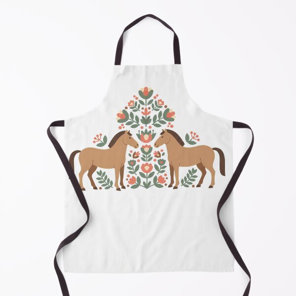 Artikelvorschau, Pferde mit Blumenmuster in dekorativen Motiven – Skandinavische Volkskunst von heidiannemorris © entworfen und verkauft von FOLK ART FUSION by heidiannemorris.
