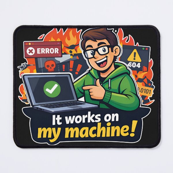 Item preview, It Works On My Machine Funny Developer Excuse designed and sold by Zenith Design.