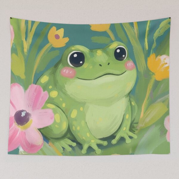 Item preview, Dreamy Frog in Flower Garden designed and sold by HeyHas.