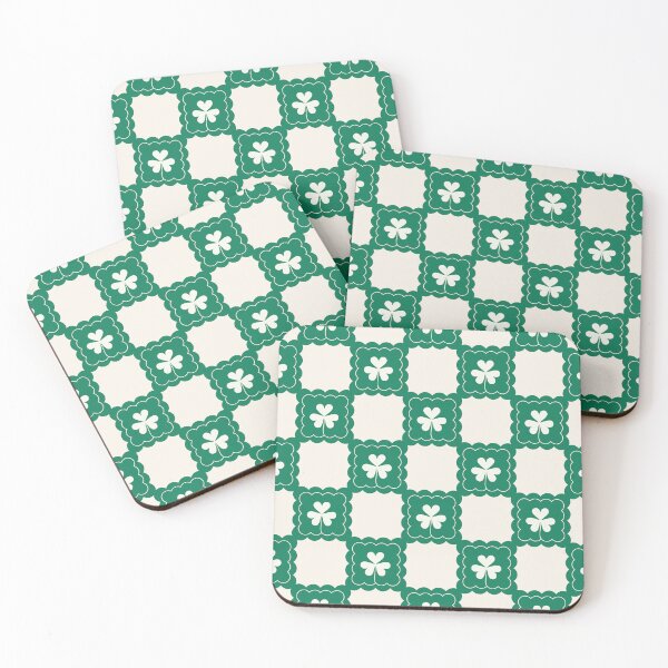 Item preview, Clover Green on Beige Background  designed and sold by creativepine.