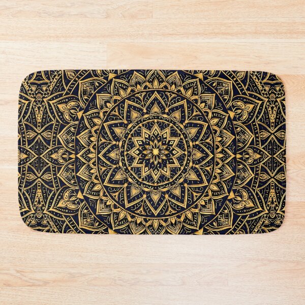 Item preview, dark blue and gold symetric professional mandala pattern designed and sold by WAUZ.