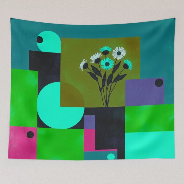 Item preview, Vibrant Art Deco Floral Wall Art for Modern Interiors designed and sold by joycrysstudio.