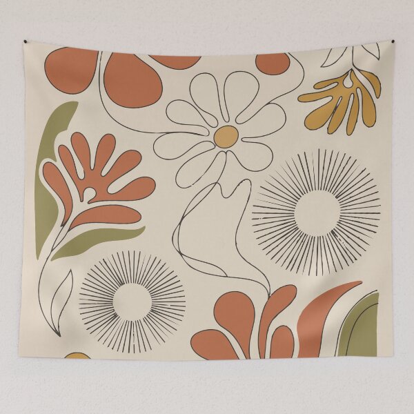 Item preview, Minimalist Retro Boho Floral Line Art – Mid-Century Modern Abstract designed and sold by Far Out Goods.