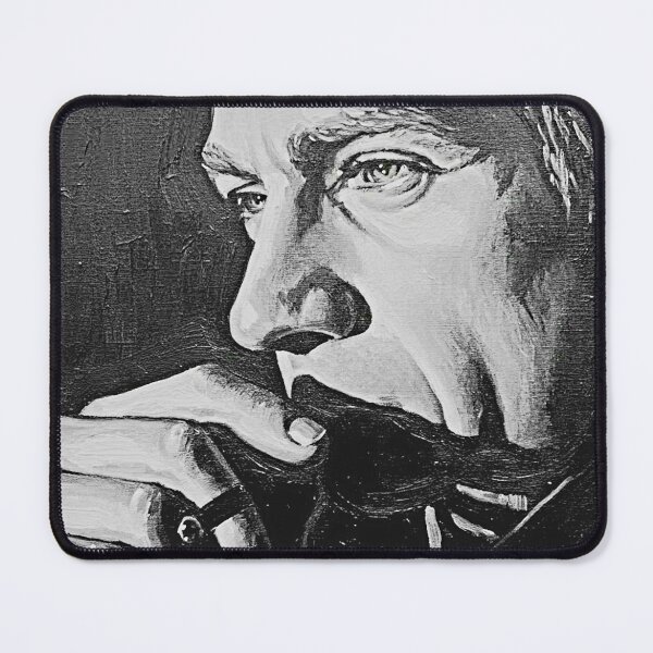 Item preview, The Silent Rebel: Steve McQueen Noir Graphite Impasto Portrait designed and sold by Art's Diner.