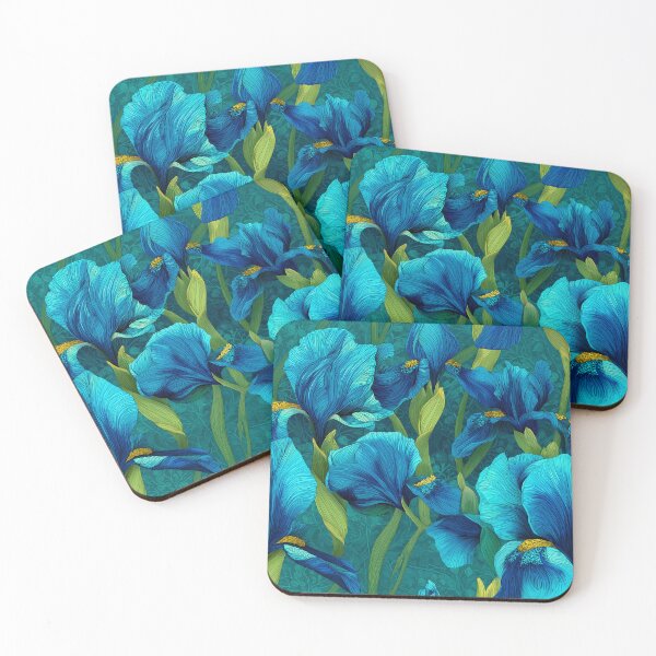 Item preview, Modern Art Nouveau Style Bearded Irises designed and sold by Boddicca.