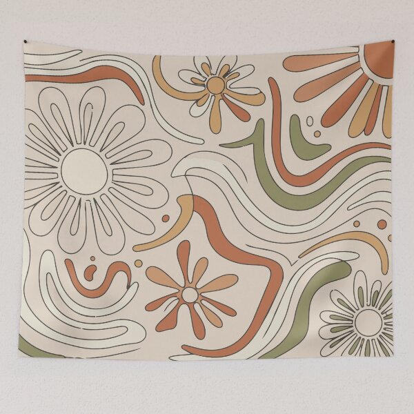 Item preview, Minimalist Retro Boho Floral Line Art – Mid-Century Modern Abstract designed and sold by Far Out Goods.