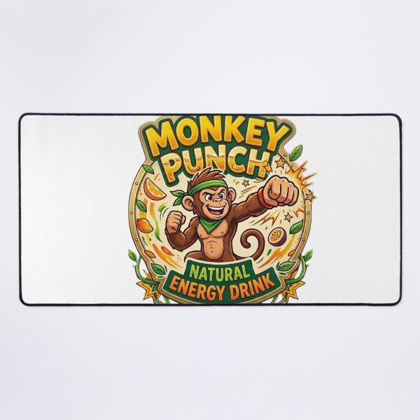 Item preview, Monkey Punch Natural Energy Drink - Tropical Retro Streetwear Badge designed and sold by Wear Sculpt.