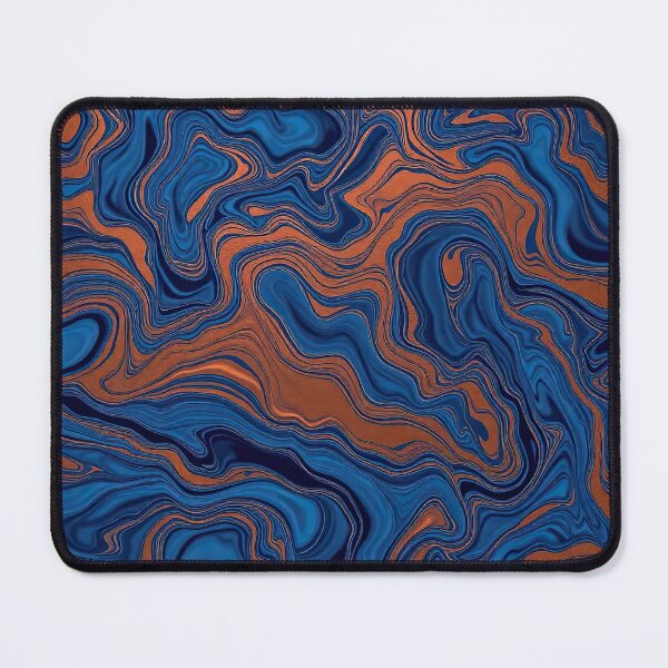 Item preview, Blue and Copper Liquid Marble Pattern designed and sold by BrickByDream.