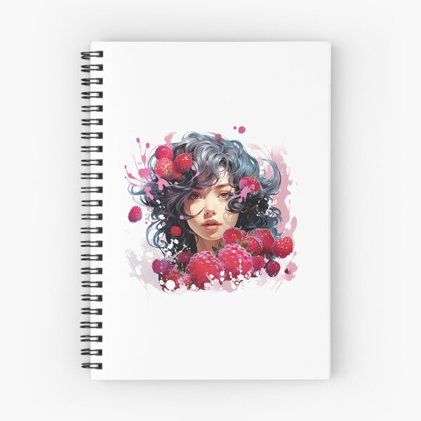 Item preview, "Raspberry Girl | Raspberries Sticker | Sweet Berry Aesthetic Art" designed and sold by Mandayartstudio.