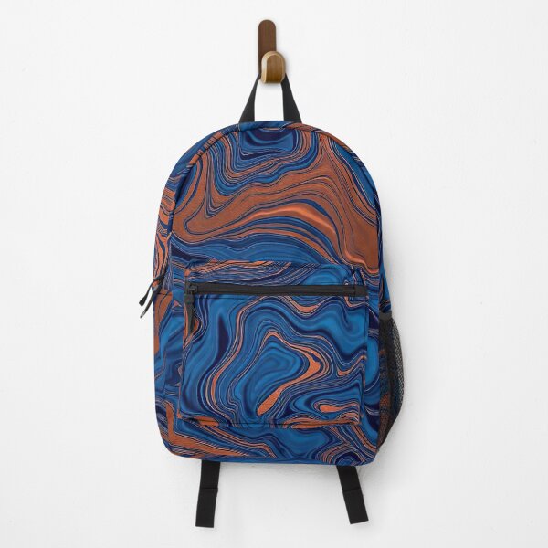 Item preview, Blue and Copper Liquid Marble Pattern designed and sold by BrickByDream.