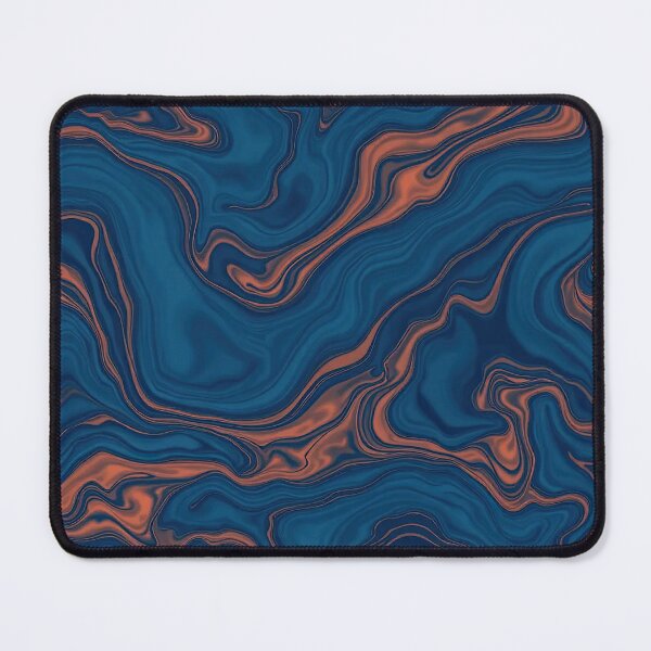 Item preview, Blue and Copper Liquid Marble Flow designed and sold by BrickByDream.