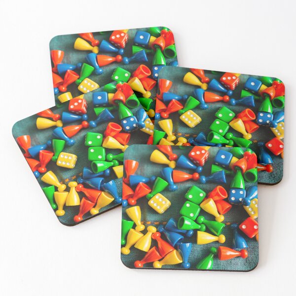 Item preview, Colorful Board Game Pieces and Scattered Dice designed and sold by ADAG-ART.