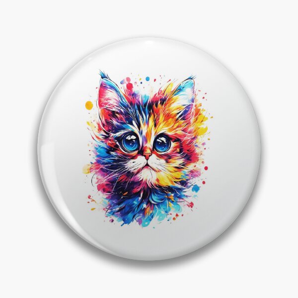 Item preview, Colorful Cat with Stunning Artistic Details – Amazing Graphic Design designed and sold by YoussefTouch.
