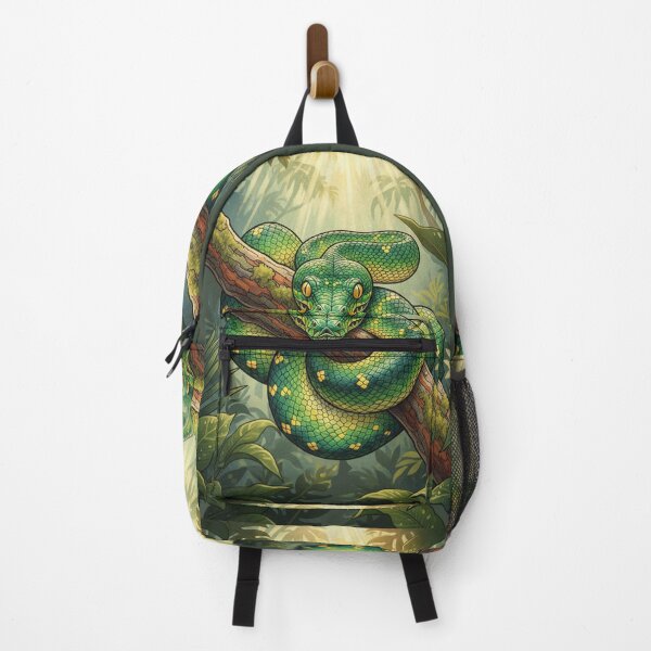 Item preview, Emerald Tree Python in Jungle – Wildlife Illustration designed and sold by Dimu Co..