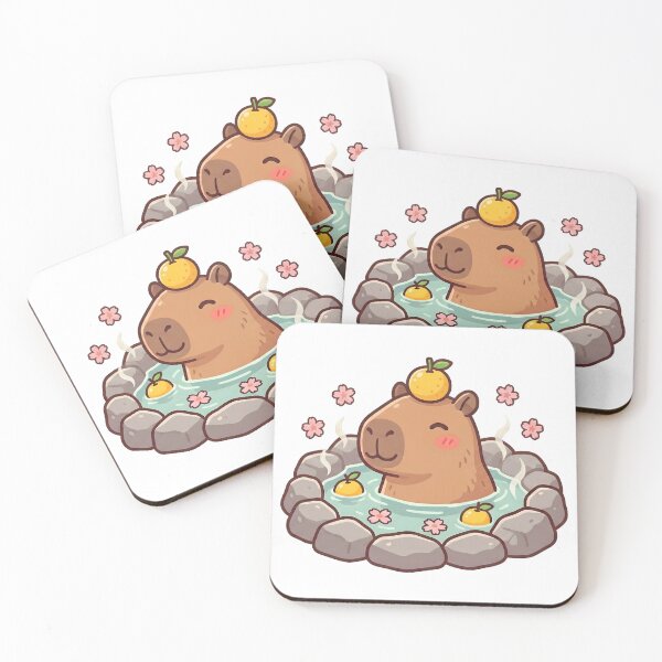 Item preview, Kawaii Capybara Onsen Hot Spring 4 designed and sold by The Sticker Place.