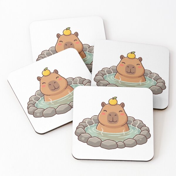 Item preview, Kawaii Capybara Onsen Hot Spring 5 designed and sold by The Sticker Place.