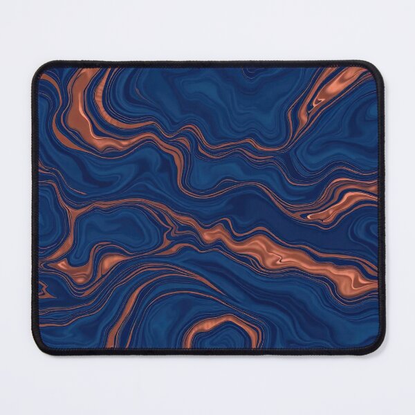 Item preview, Midnight Blue Copper Liquid Marble Pattern designed and sold by BrickByDream.