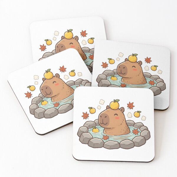 Item preview, Kawaii Capybara Onsen Hot Spring 1 designed and sold by The Sticker Place.