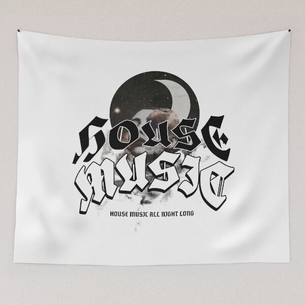 Item preview, HOUSE MUSIC  - Moon House Vibes (Black)  designed and sold by Discothreadz.