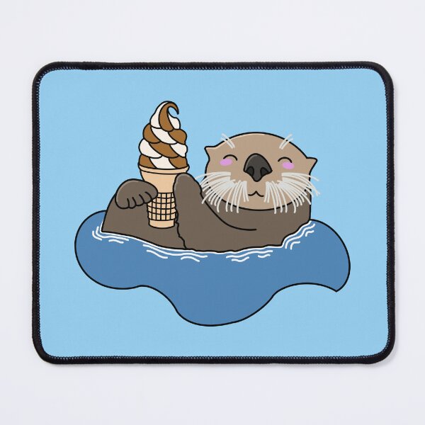 Item preview, Happy Otter with a Soft Serve Ice Cream designed and sold by Acaruso167.