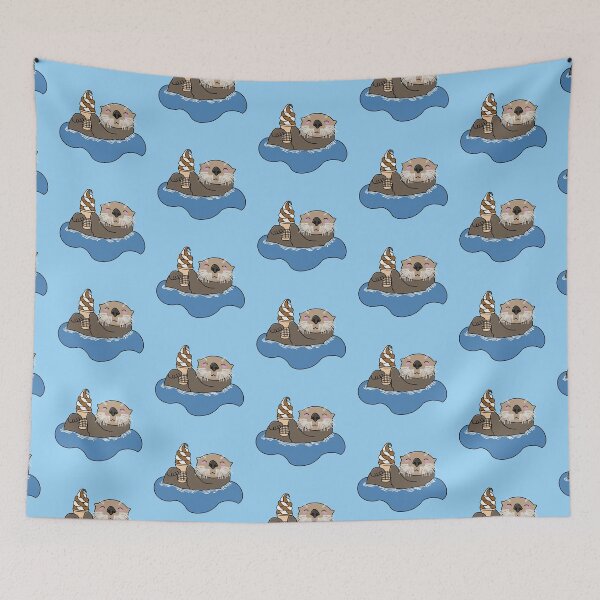 Item preview, Happy Otter with a Soft Serve Ice Cream designed and sold by Acaruso167.