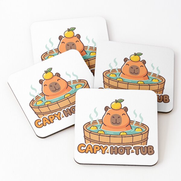 Item preview, Kawaii Capybara Onsen Hot Tub designed and sold by The Sticker Place.