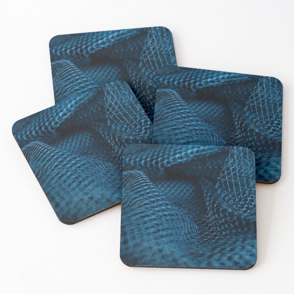 Item preview, Close-up of Sparkling Peacock Blue Mesh Fabric designed and sold by ADAG-ART.
