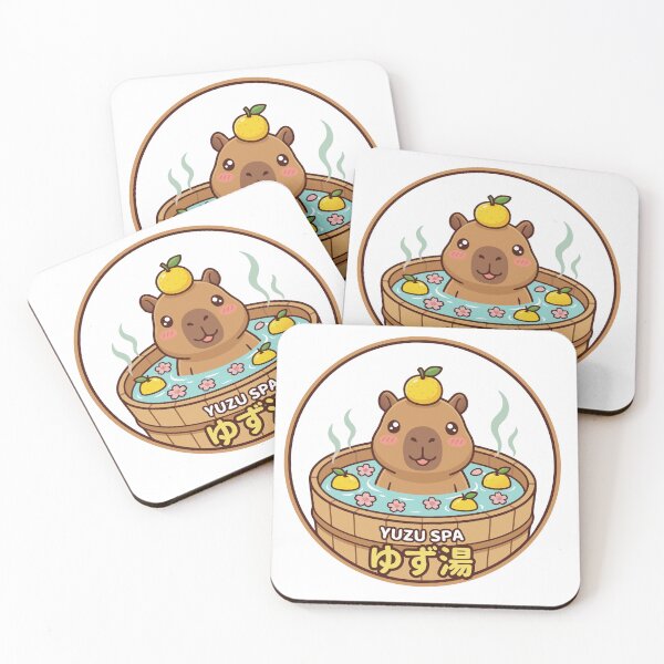 Item preview, Kawaii Capybara Spa Day Onsen Hot Spring designed and sold by The Sticker Place.